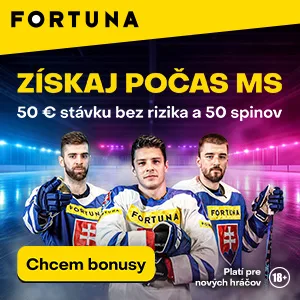 Fortuna online casino stavkova kancelaria bonusy pocas MS v hokeji 2025 free spiny bonus zadarmo dnes Slovensko
