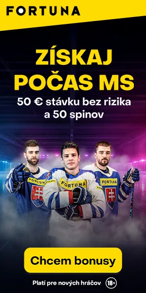 Fortuna online casino stavkova kancelaria bonusy pocas MS v hokeji 2025 free spiny bonus zadarmo dnes Slovensko bez vkladu