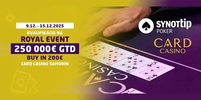 synottip poker kvalifikacia royal card casino samorin poker slovensko online bonus