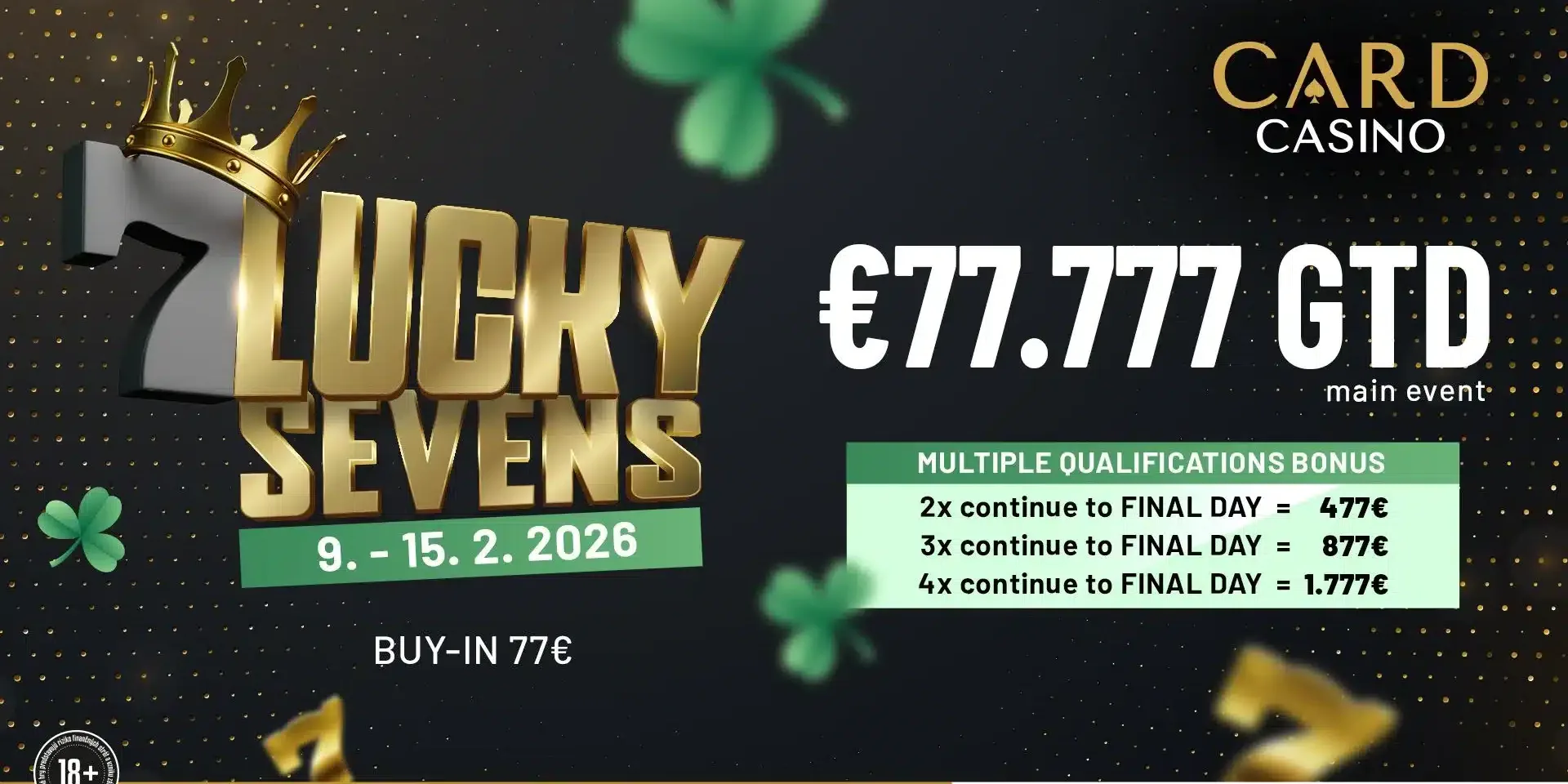 card casino samorin bratislava slovensko kasino poker event turnaj lucky sevens 2026 februar