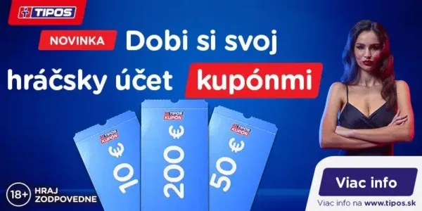 TIPOS kupón – ako dobiť TIPOS konto hotovosťou bez poplatkov