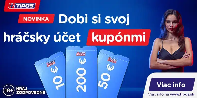 TIPOS kupón – ako dobiť TIPOS konto hotovosťou bez poplatkov